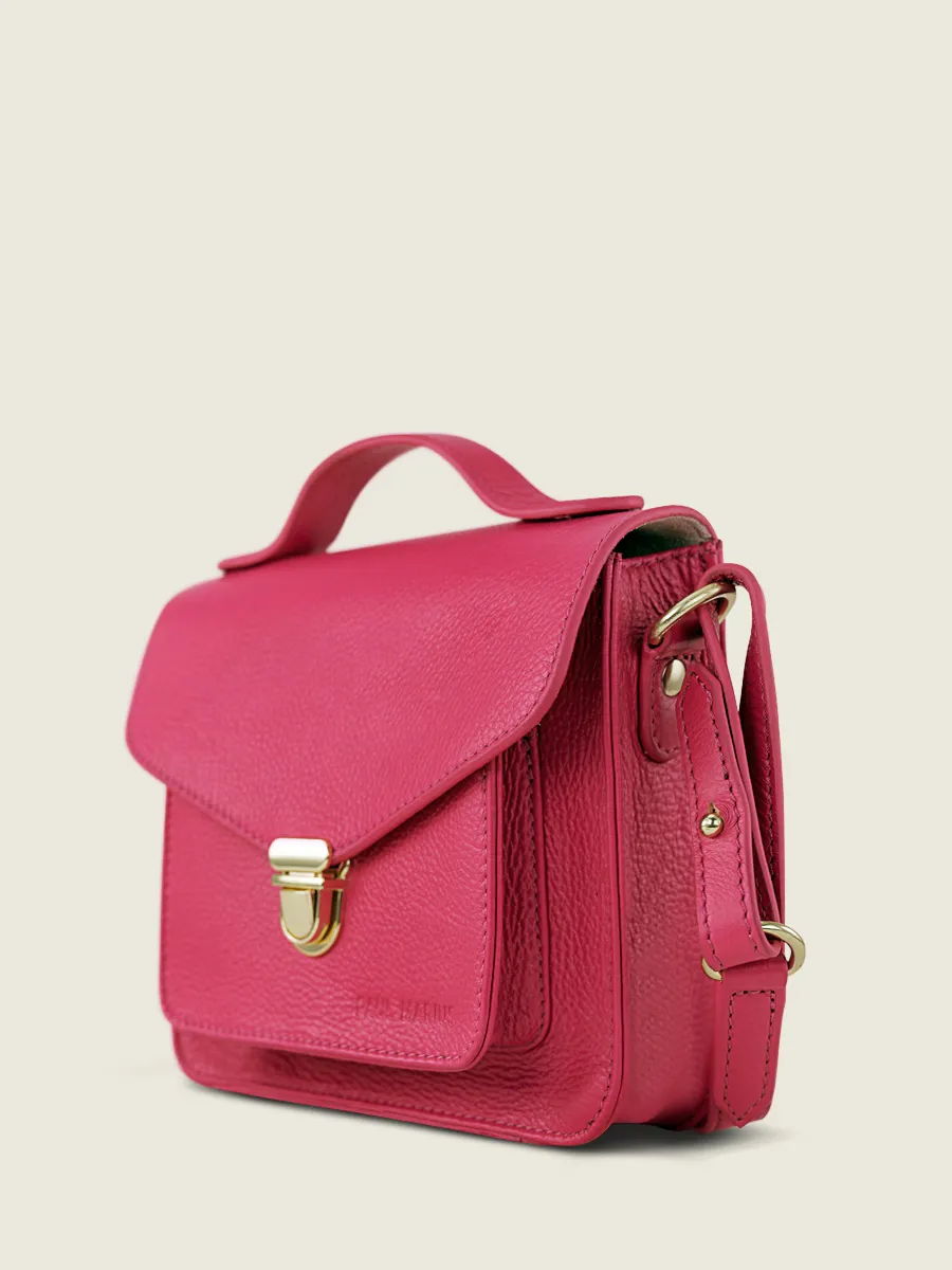 Pink Leather Mini Cross-body Bag for Women - Mademoiselle George XS Sorbet Raspberry | PAUL MARIUS