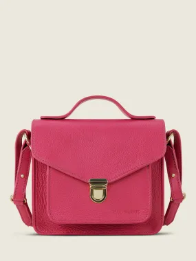 Pink Leather Mini Cross-body Bag for Women - Mademoiselle George XS Sorbet Raspberry | PAUL MARIUS