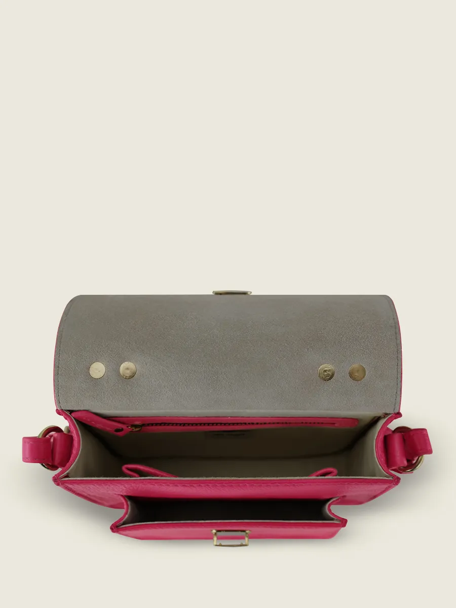 Pink Leather Mini Cross-body Bag for Women - Mademoiselle George XS Sorbet Raspberry | PAUL MARIUS