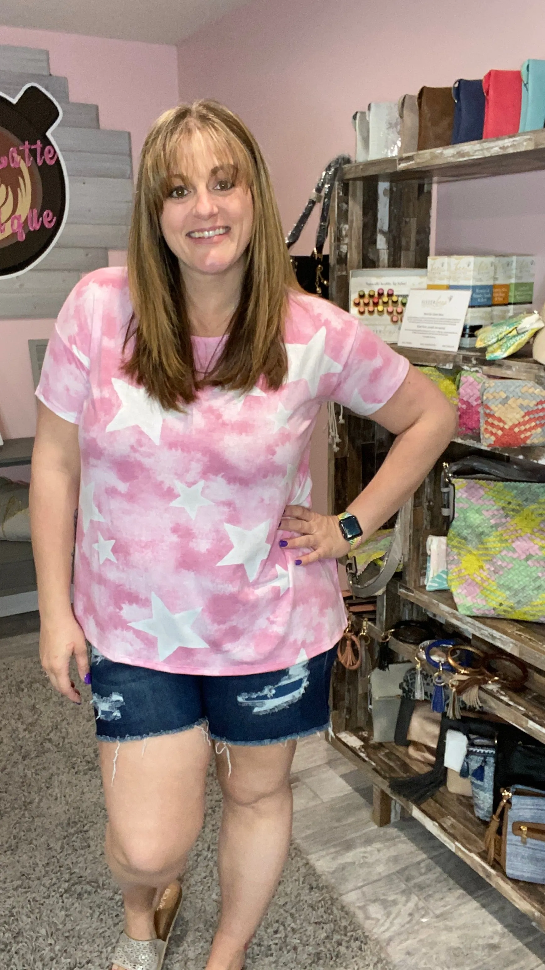 Pink Tie Dye Star Tunic