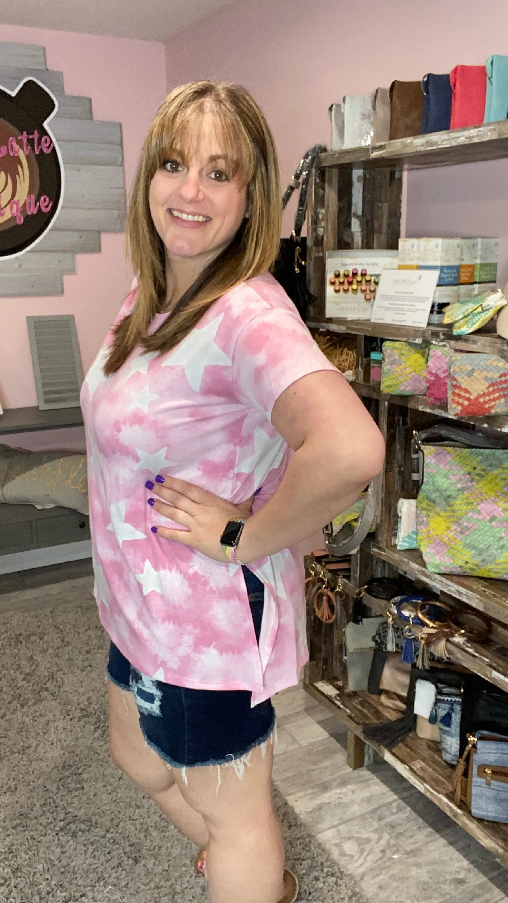 Pink Tie Dye Star Tunic