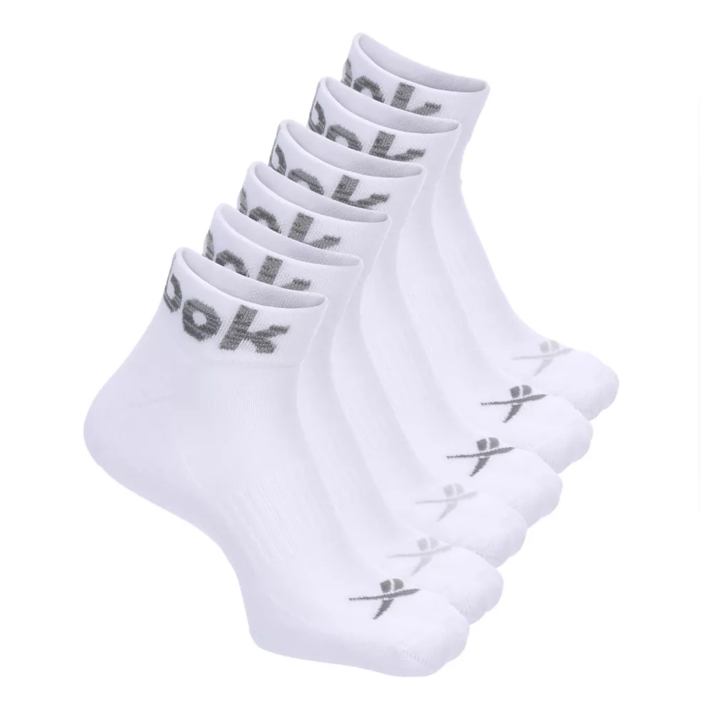 REEBOK  MENS QUARTER SOCKS 6 PAIRS