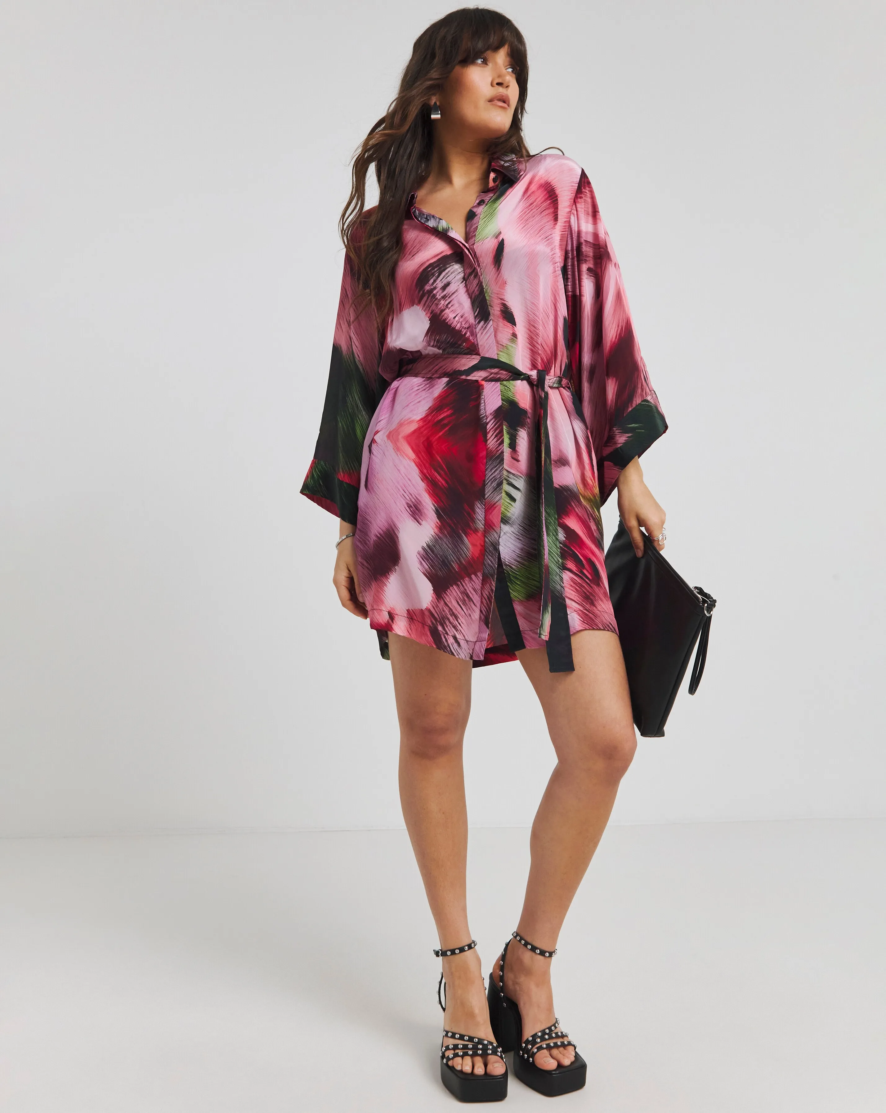 Religion Satin Crepe Tunic Tie Waist Dress | Simply Be