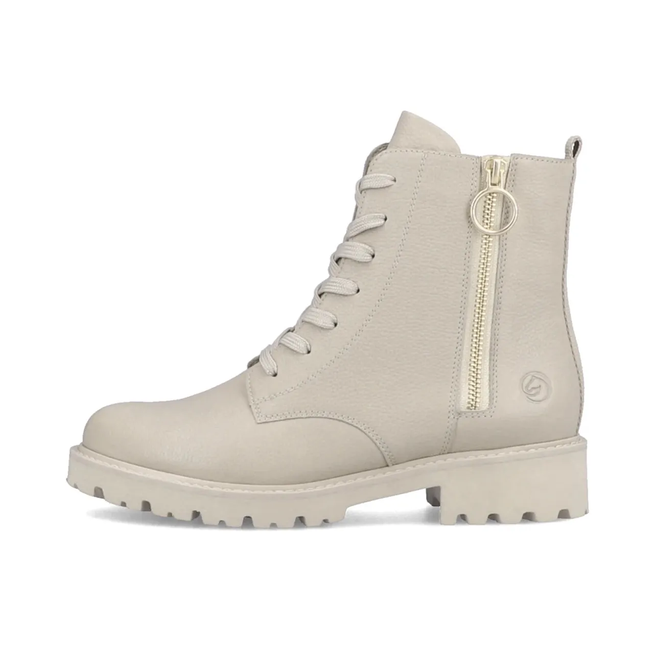 Remonte D8671-60 Beige Leather Biker Boot