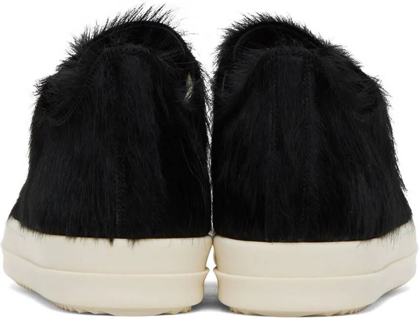 Rick Owens Black Fur Sneakers