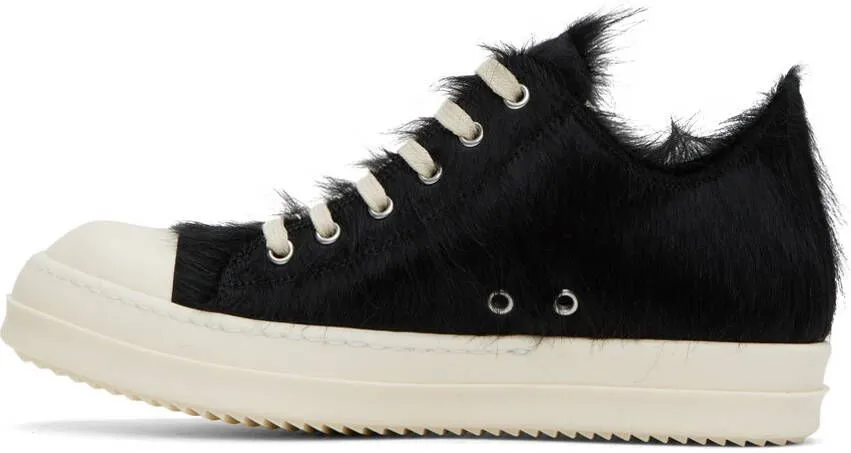 Rick Owens Black Fur Sneakers