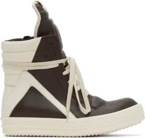 Rick Owens Brown Geobasket Sneakers