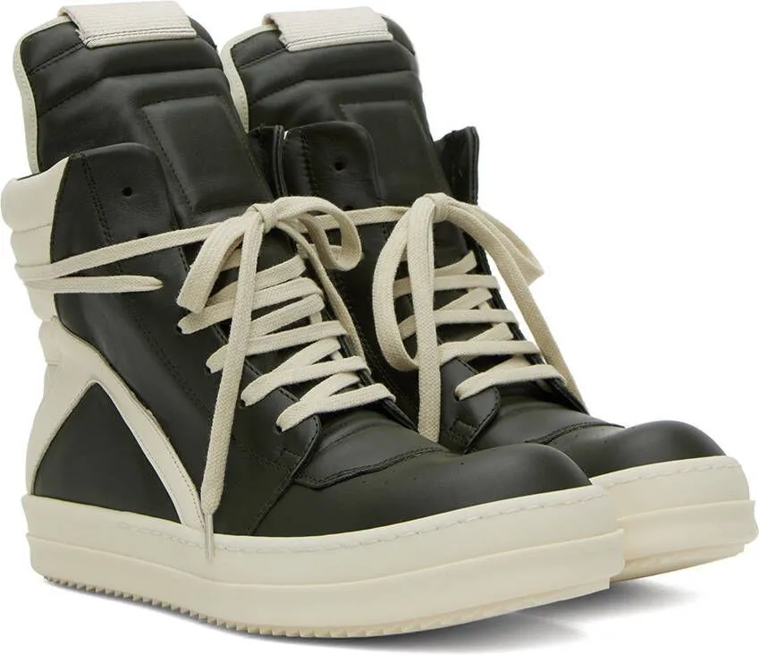 Rick Owens Green Geobasket Sneakers