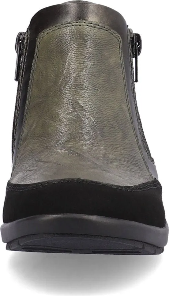 Rieker Green Side Zip Wedge Boot