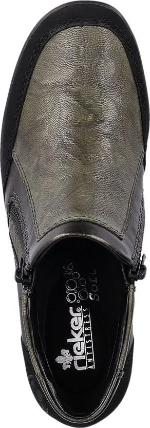 Rieker Green Side Zip Wedge Boot