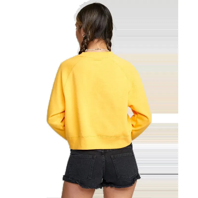 RVCA OASIS FLEECE SWEATSHIRT IN MARIGOLD