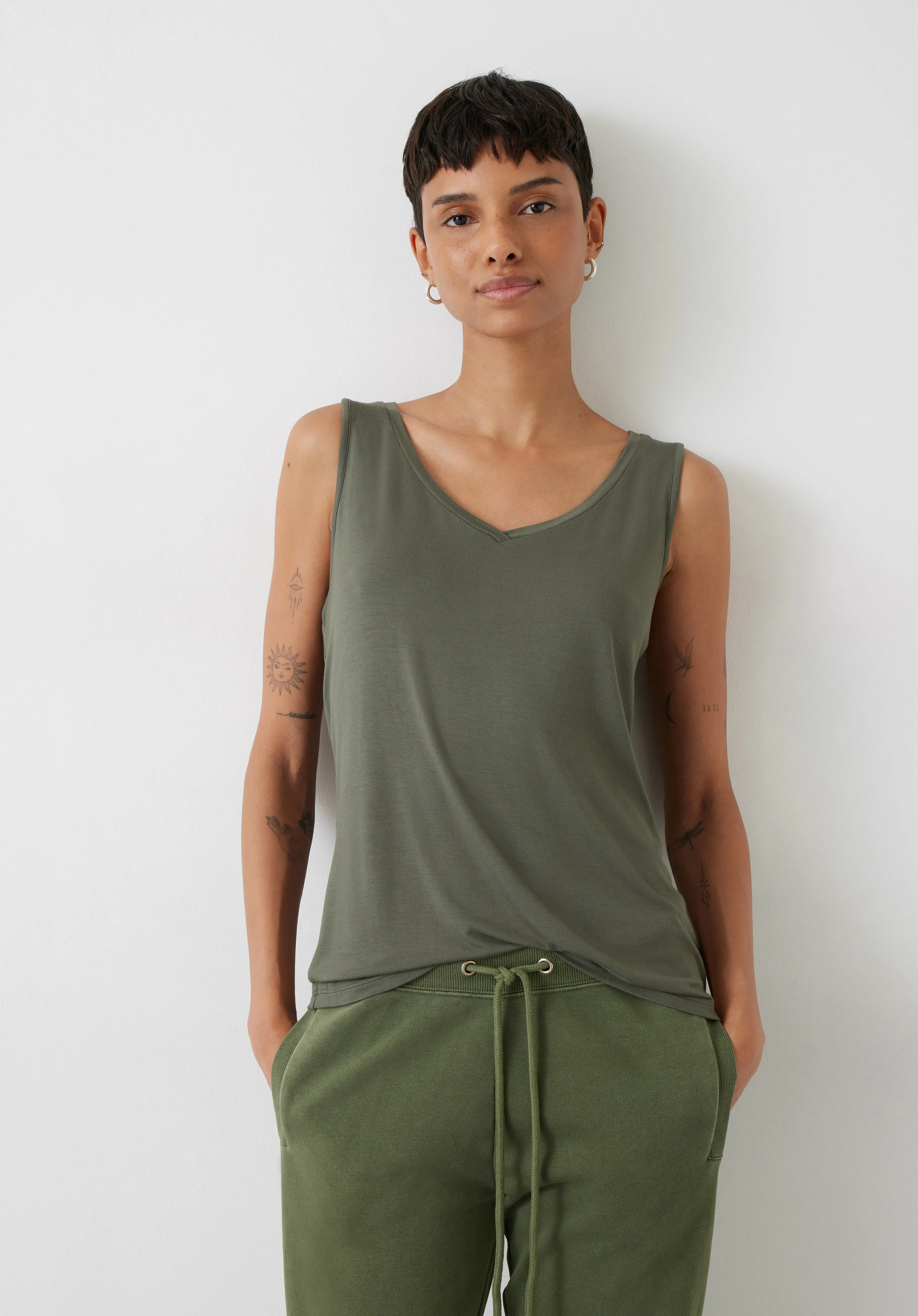 Sally V-Neck Jersey Vest Top