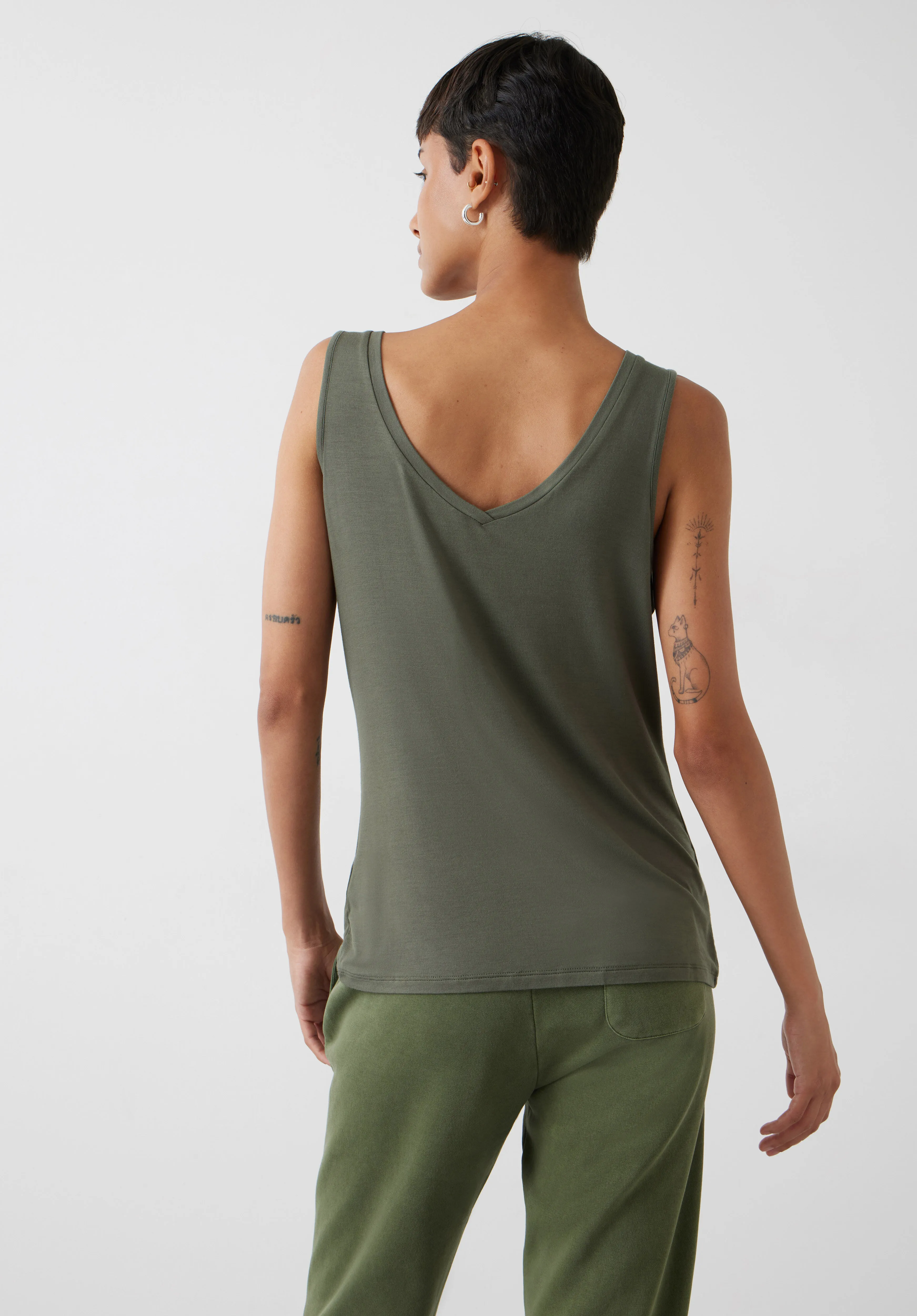 Sally V-Neck Jersey Vest Top