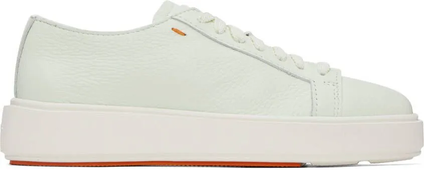 Santoni White Tumbled Sneakers