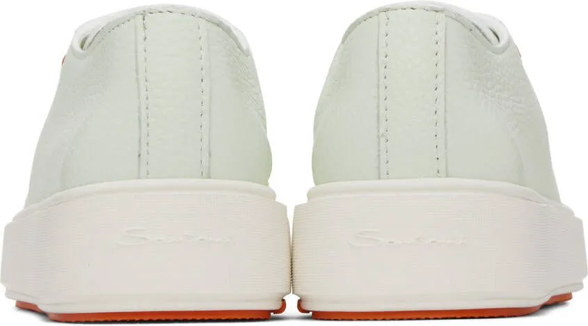 Santoni White Tumbled Sneakers