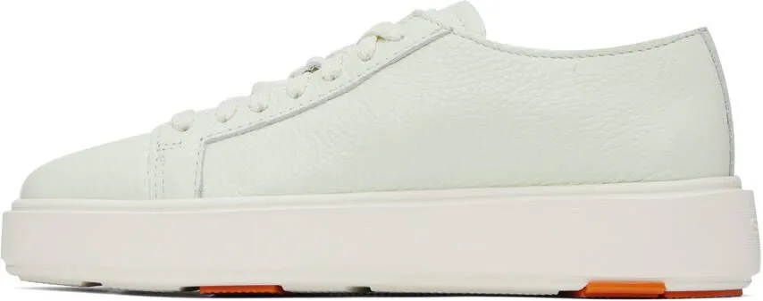 Santoni White Tumbled Sneakers