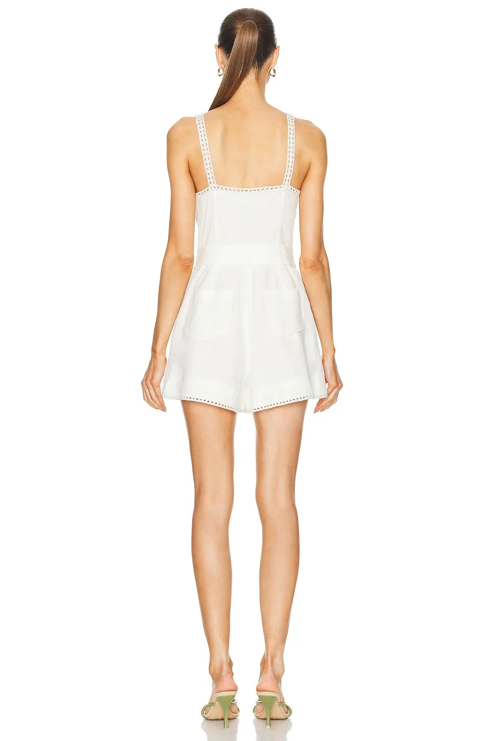 SIMKHAI Holloway V-Neck Romper With Belt