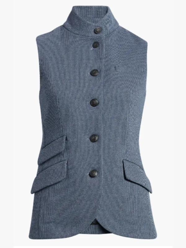 Slade Italian Jacquard Vest - Blue Multi