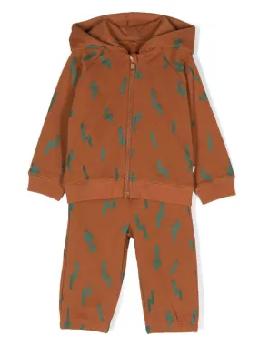 Stella McCartney Kids graphic-print organic cotton tracksuit set - Brown