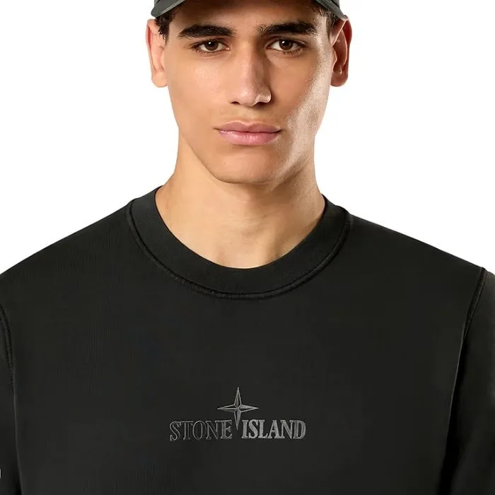 STONE ISLAND 66182 COTTON FLEECE LEAD GREY