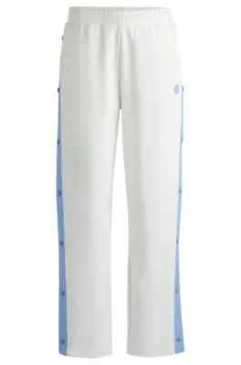 Stretch-cotton tracksuit bottoms with side tape