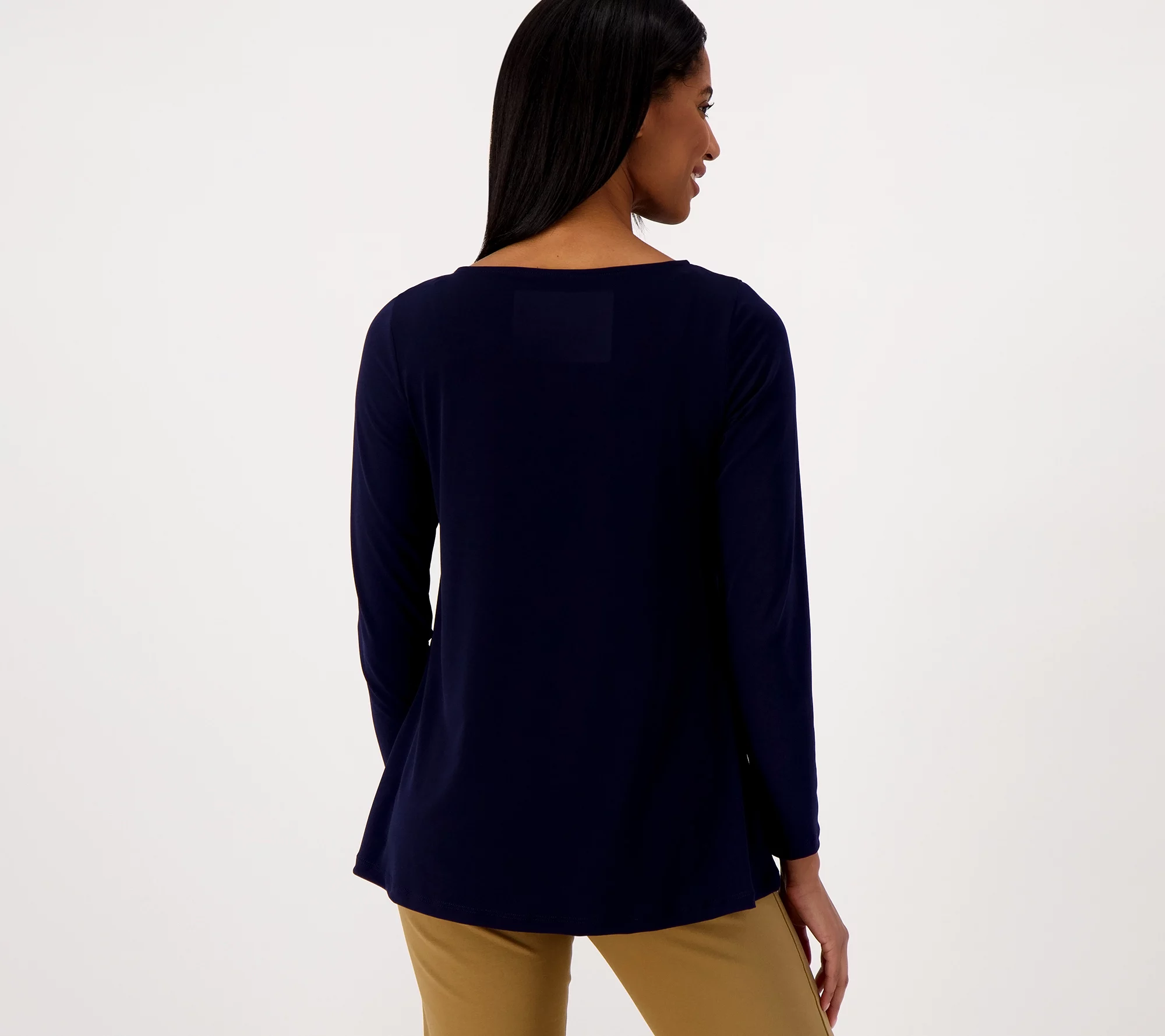 Susan Graver Modern Essentials Pet. Liquid Knit A-Line Tunic