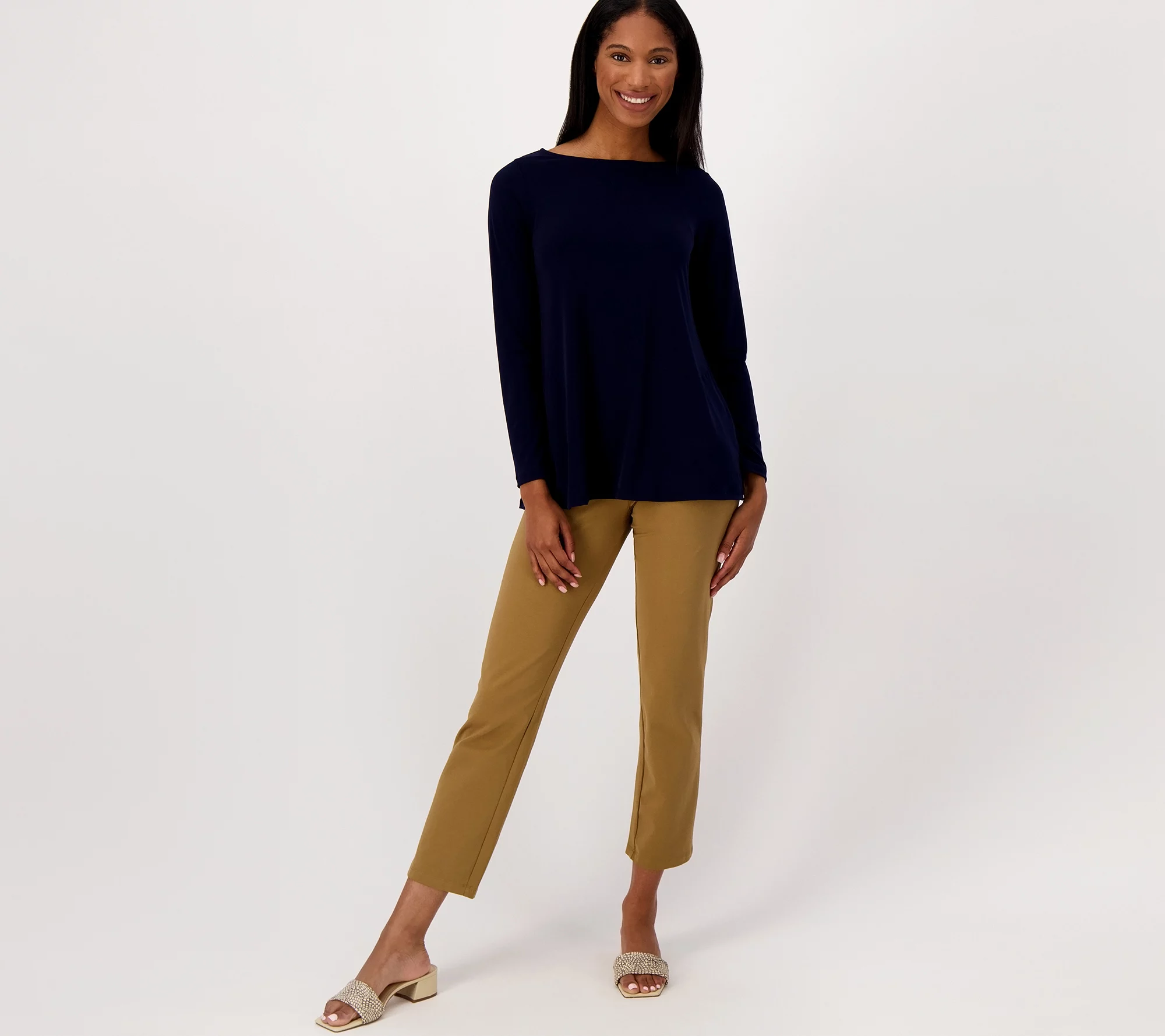 Susan Graver Modern Essentials Pet. Liquid Knit A-Line Tunic