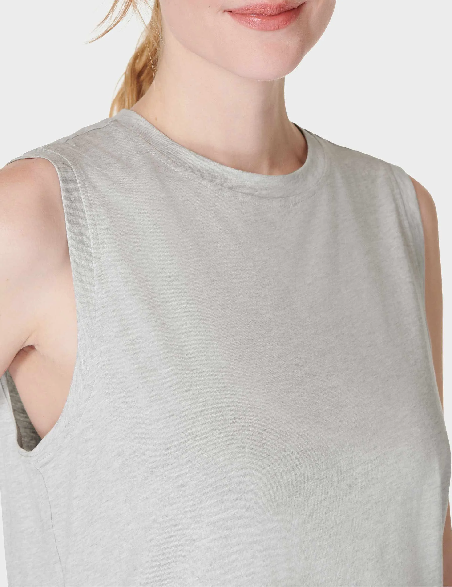 Sweaty Betty Essential Sleeveless Vest - Light Grey Marl