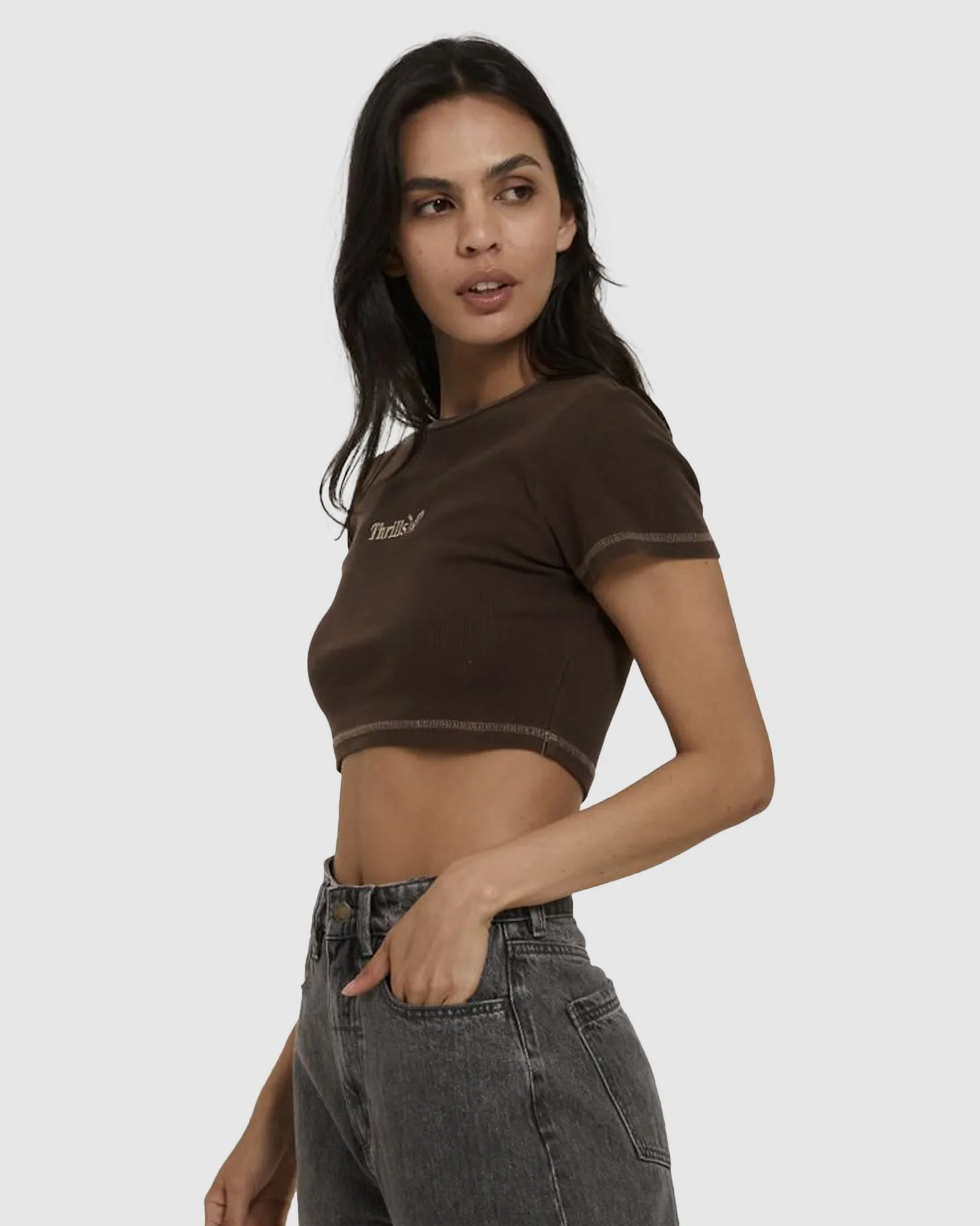 THRILLS WORKWEAR EMBRO CROP  B