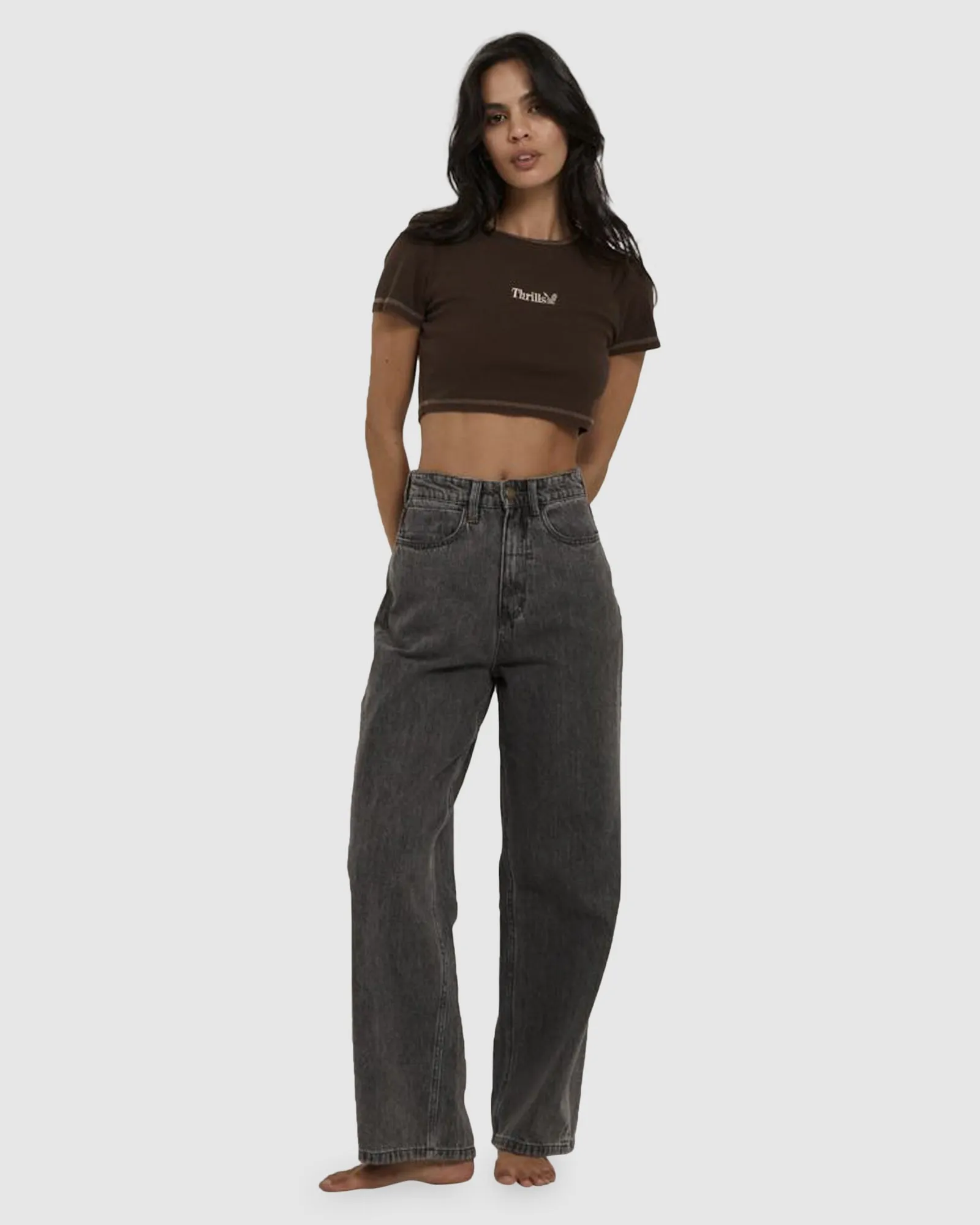 THRILLS WORKWEAR EMBRO CROP  B