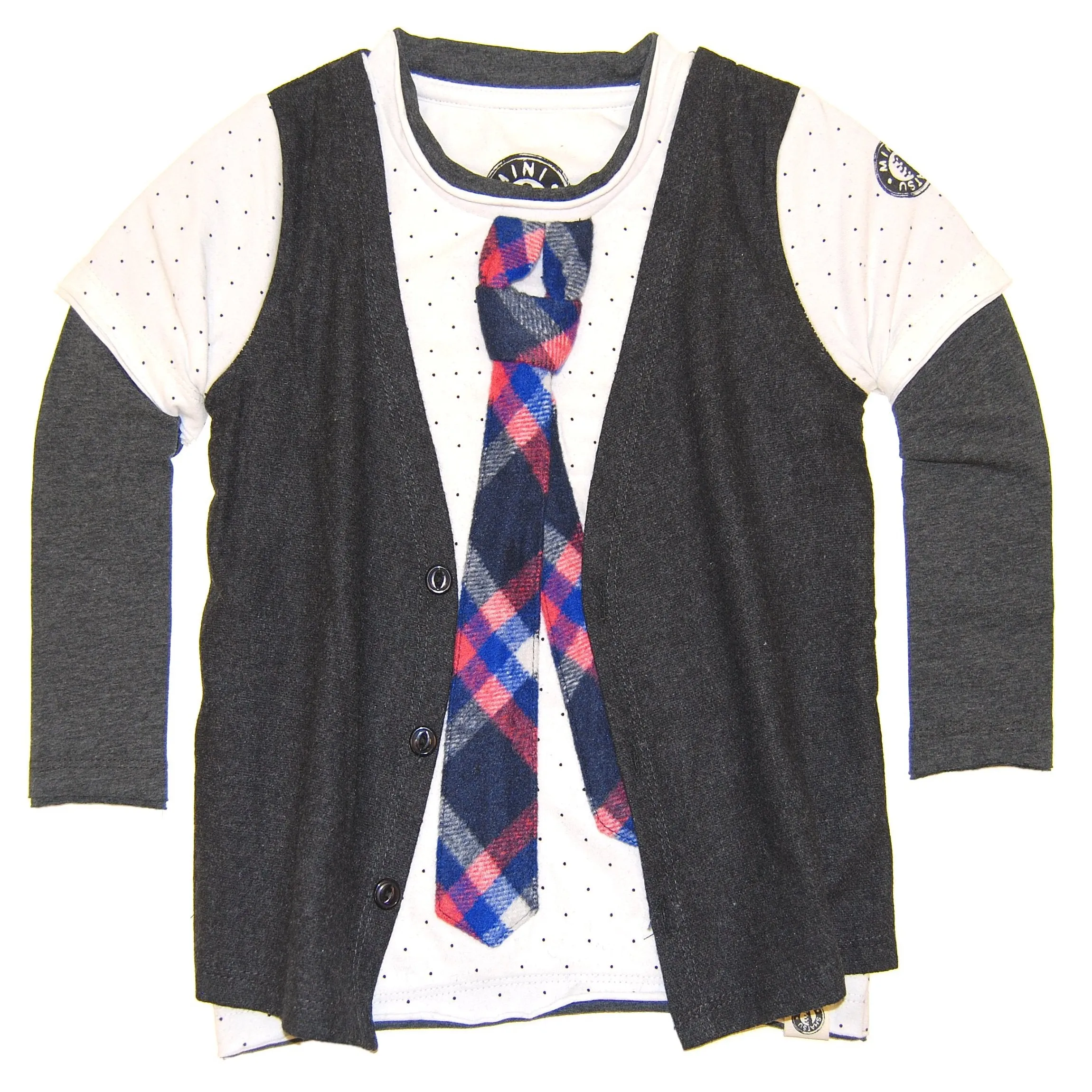 Tweed Vest Tie Twofer T-Shirt by: Mini Shatsu