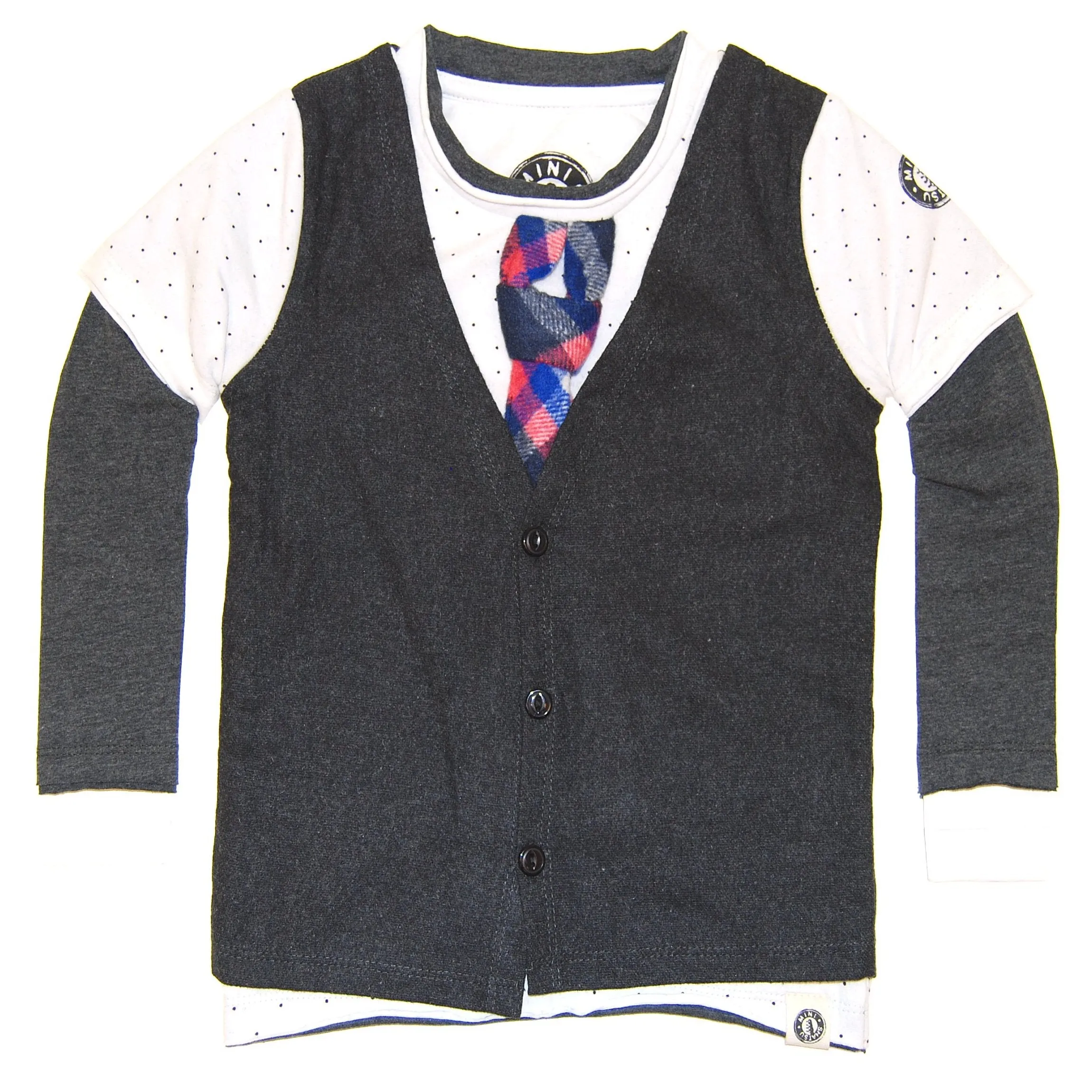 Tweed Vest Tie Twofer T-Shirt by: Mini Shatsu