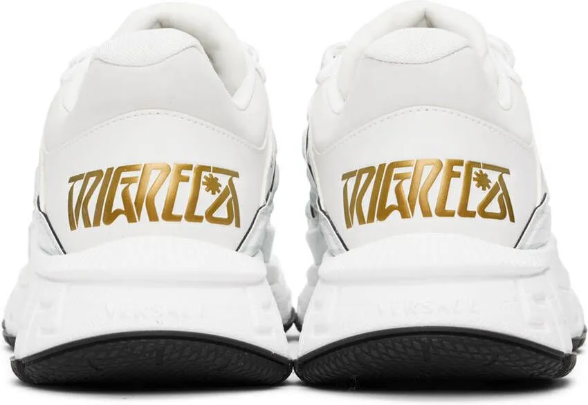 Versace White & Gold Trigreca Sneakers