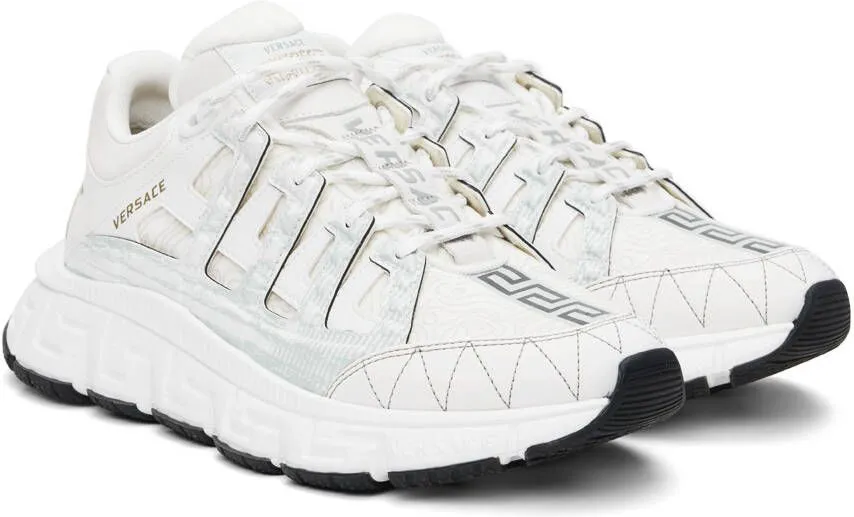 Versace White & Gold Trigreca Sneakers