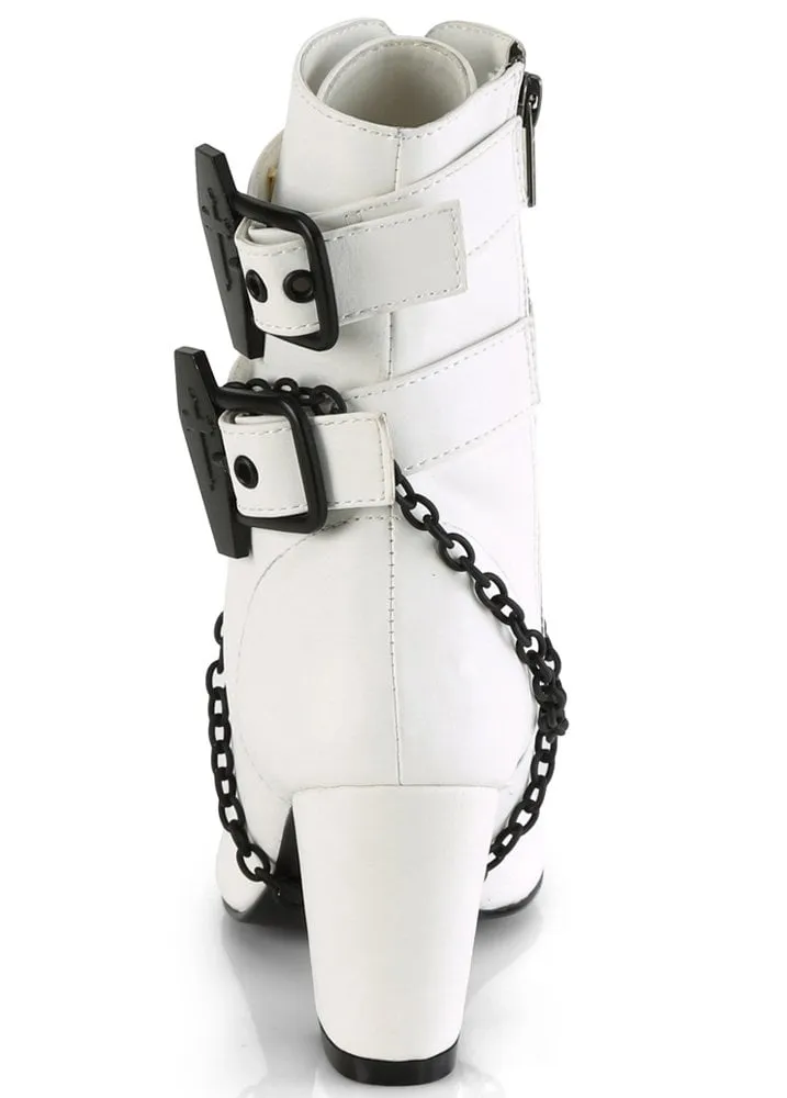 Vivika 128 White Coffin Buckle Boot