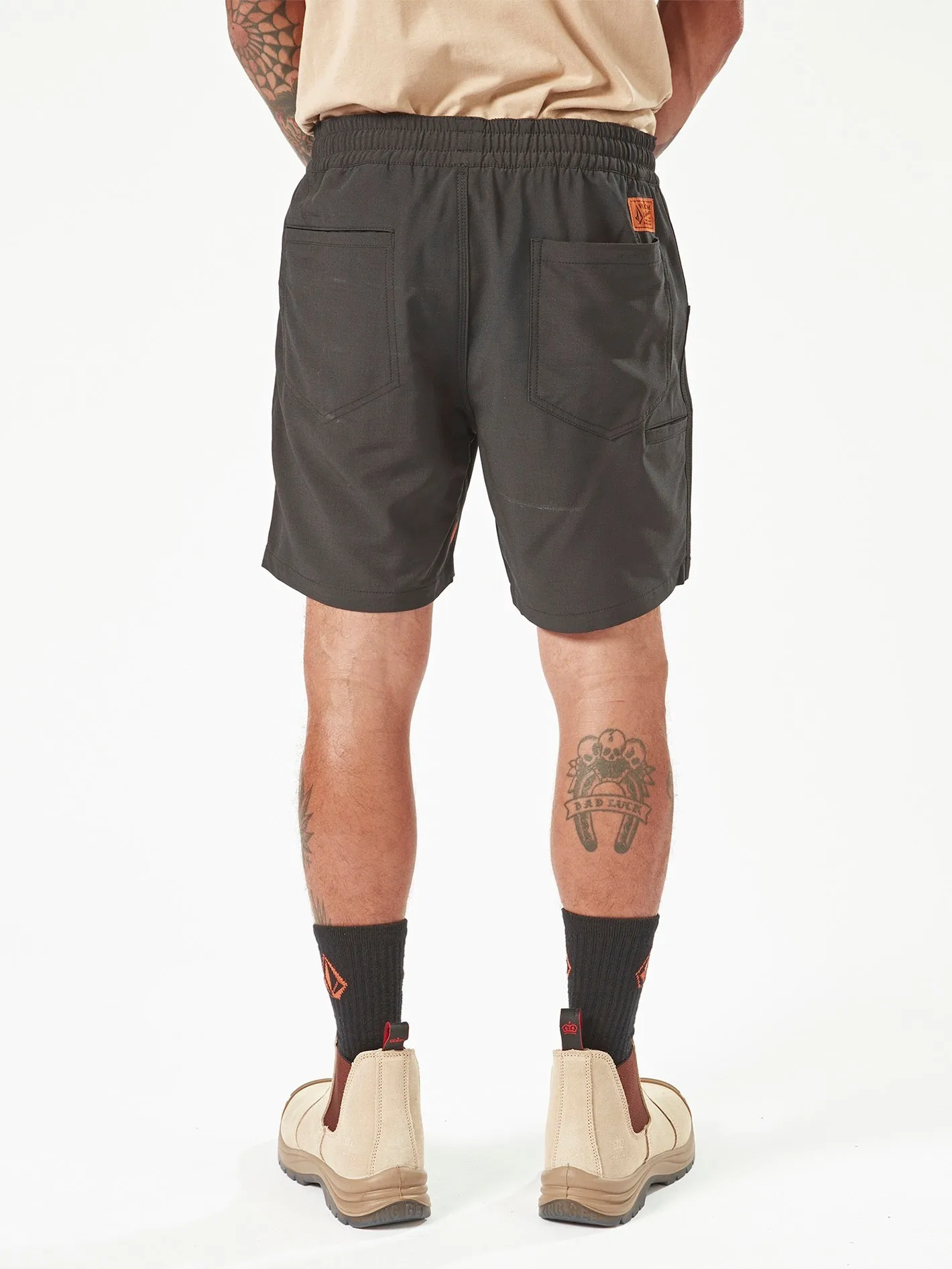 Volcom Workwear Slab Elastic Waist Hybrid Shorts - Black