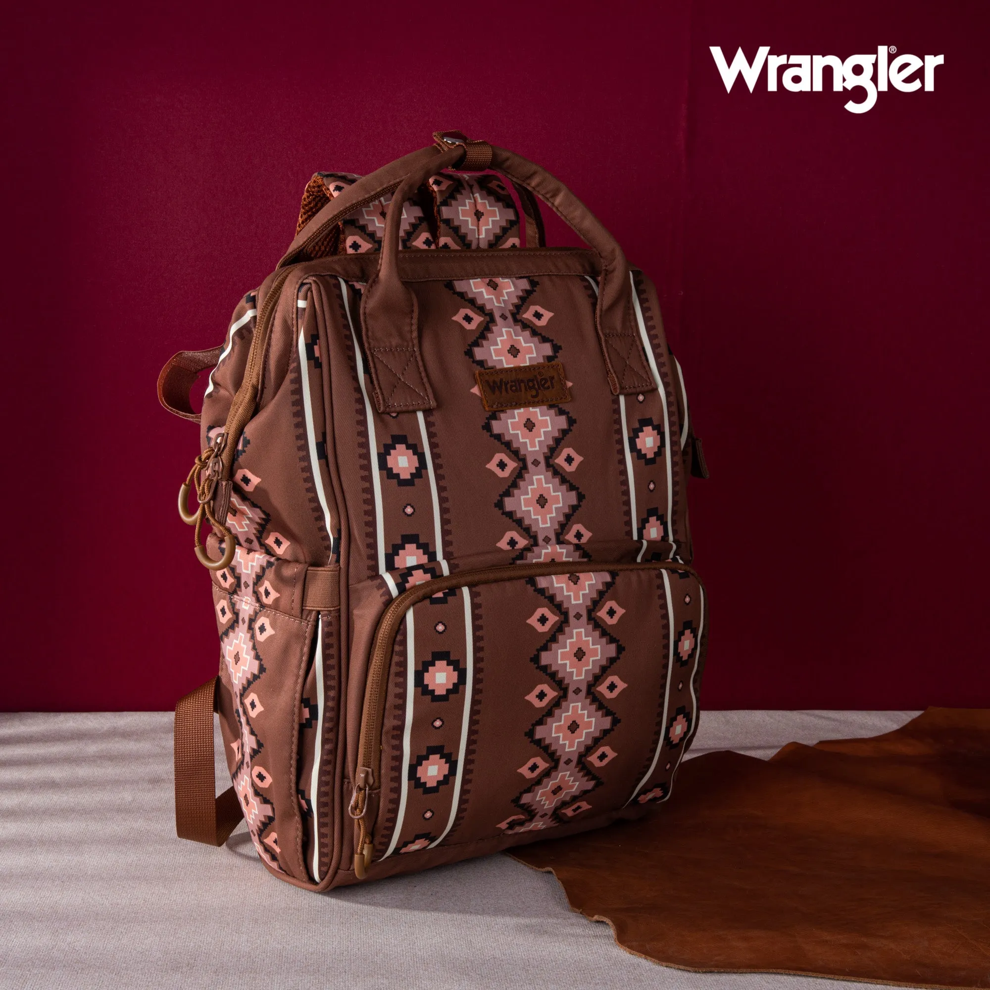 WG2204-9110 Wrangler Aztec Printed Callie Backpack- Camel