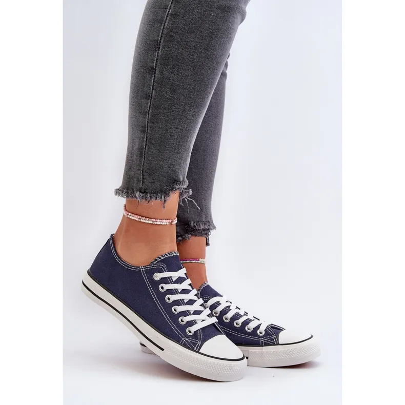 Women's Classic Low Sneakers Navy Blue Caelira