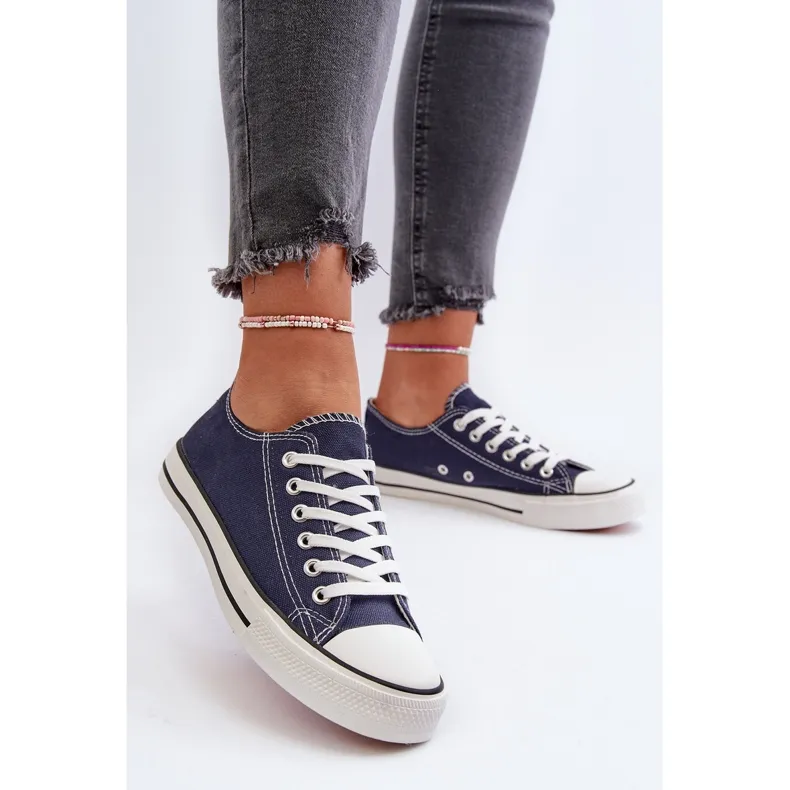 Women's Classic Low Sneakers Navy Blue Caelira