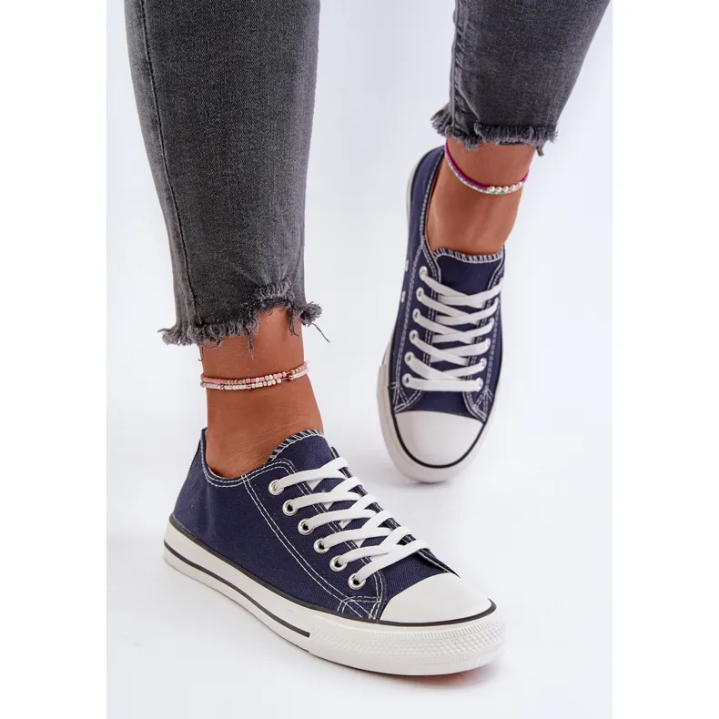 Women's Classic Low Sneakers Navy Blue Caelira