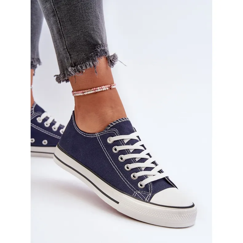 Women's Classic Low Sneakers Navy Blue Caelira