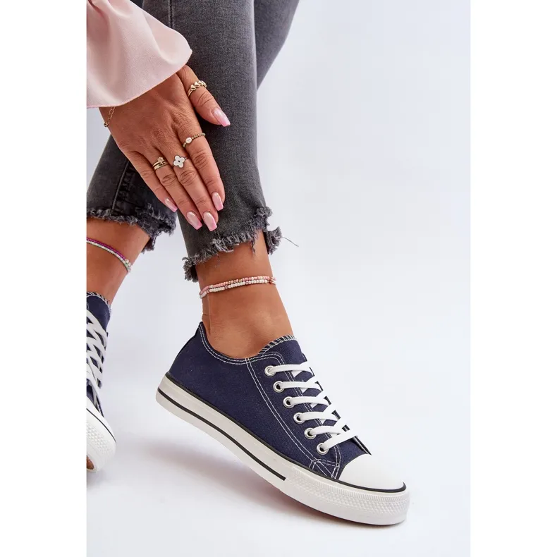 Women's Classic Low Sneakers Navy Blue Caelira