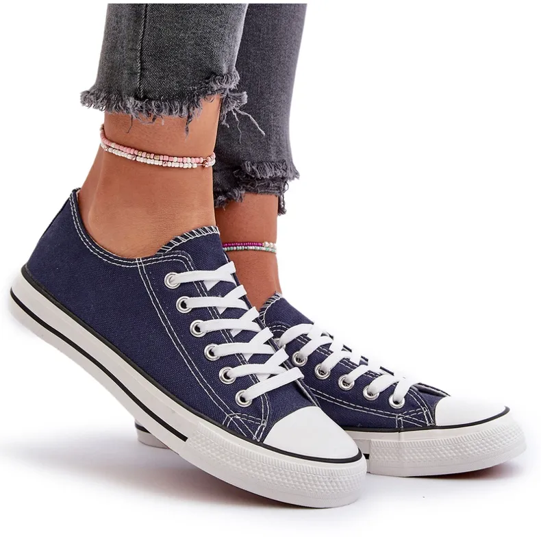 Women's Classic Low Sneakers Navy Blue Caelira