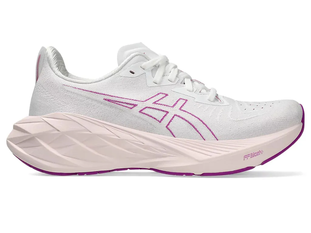 Women's ASICS Novablast 4 (White/Soothing Sea)