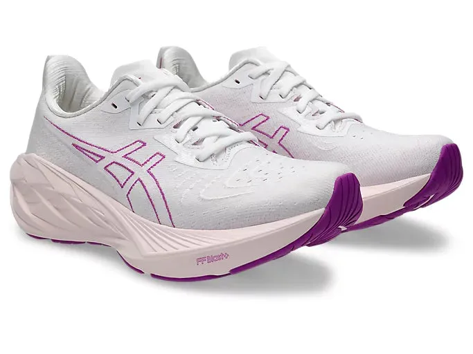 Women's ASICS Novablast 4 (White/Soothing Sea)