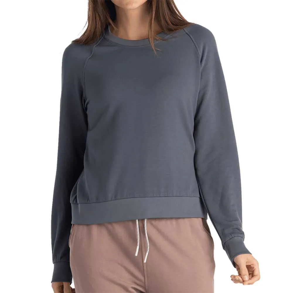 Women's Bamboo Lightweight Fleece Crew - Storm Cloud