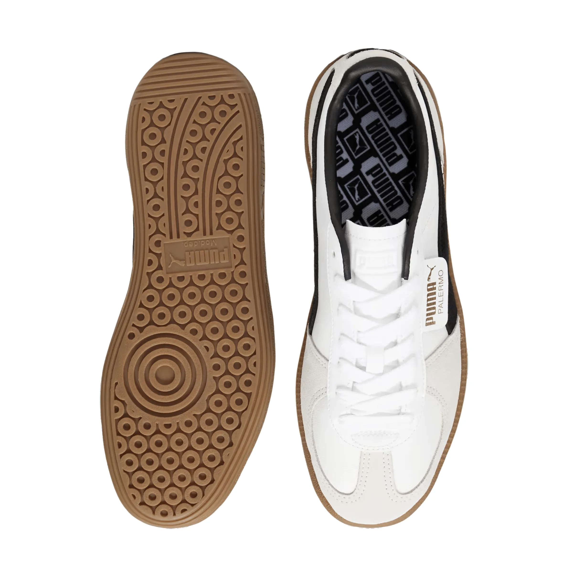 WOMEN'S PALERMO LEATHER PUMA WHITE/VAPOR GRAY/GUM | Bodega